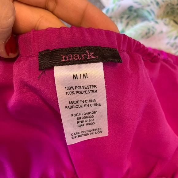 AVON MARK strapless ruffle purple magenta dress - Picture 11 of 11